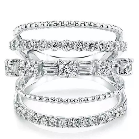 Sterling silver multilayered ring - Picture 5 of 5